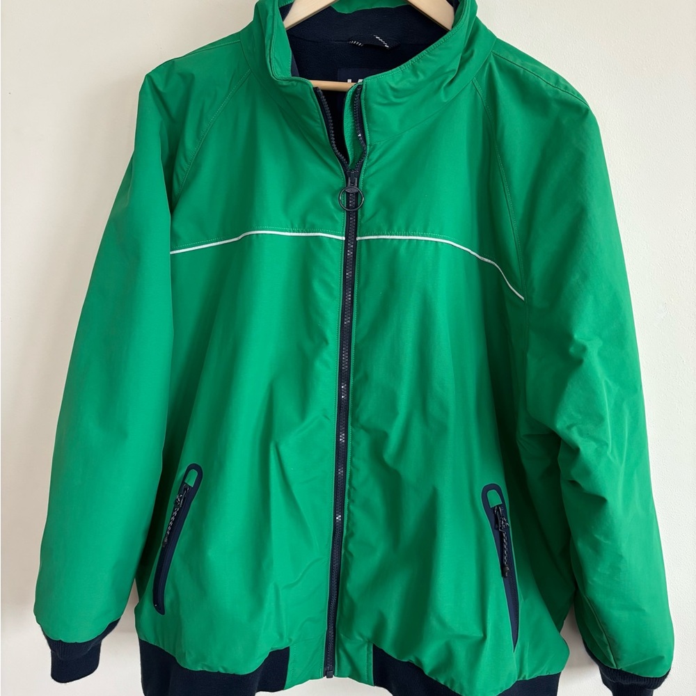 Lands End Squall Jacket Waterproof Jacket Fleece Lined Women’s XL Green / Navy - Picture 2 of 9